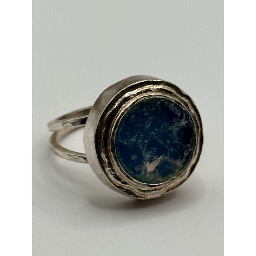 Luli Hamersztein Sterling Silver Roman Glass Ring Size 7 - Picture 5 of 15